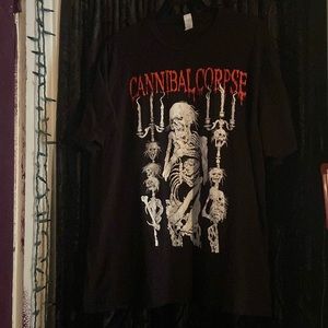 black red and white cannibal corpse band tee